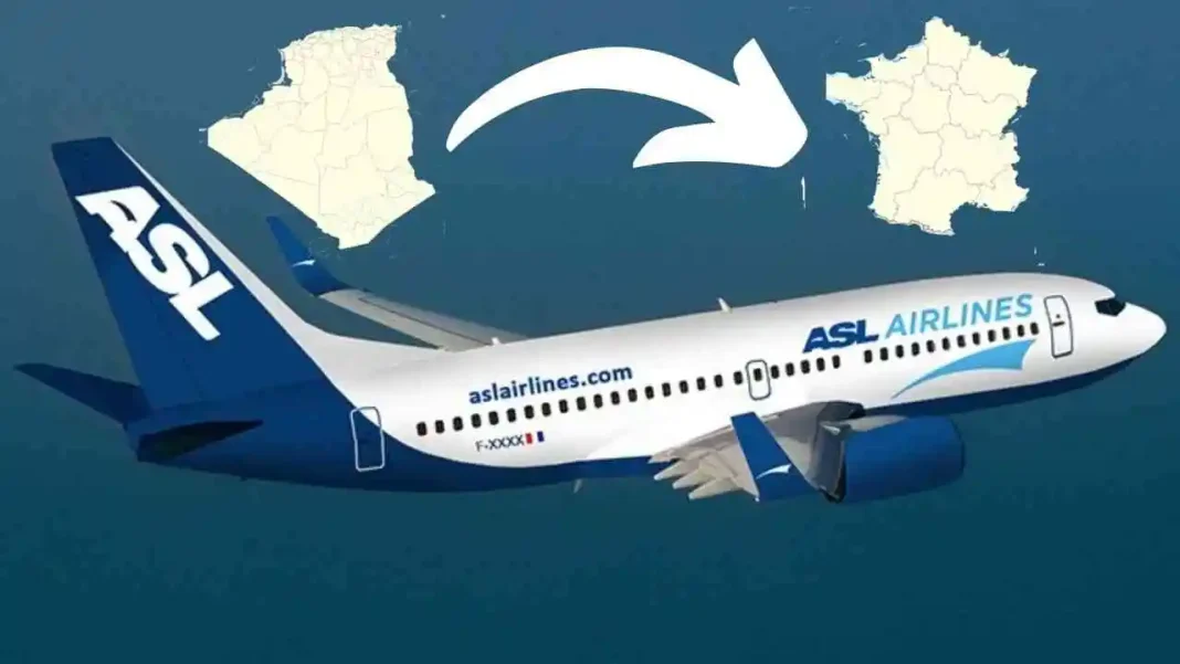 Avion d'ASL Airlines reliant la France à l'Algérie.