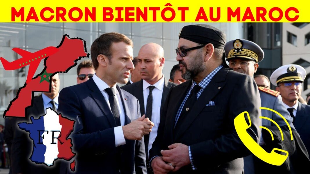 Macron et Mohammed VI en discussion lors d'une rencontre officielle.