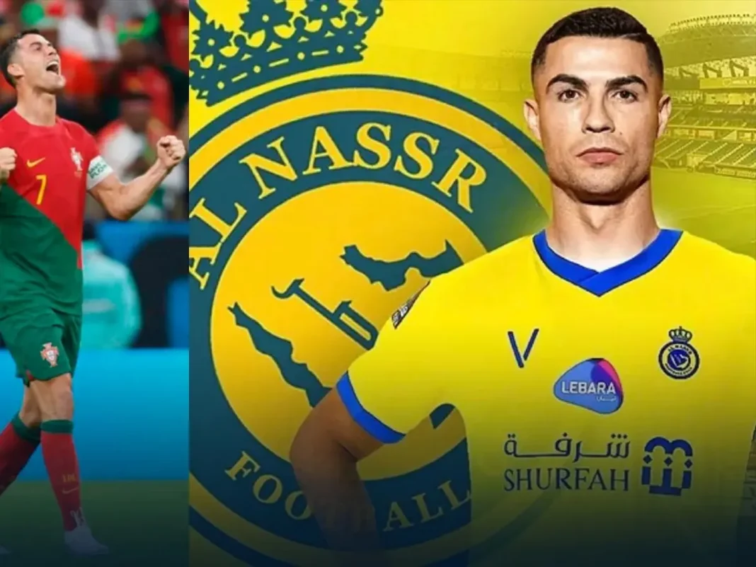 Cristiano Ronaldo en maillot d'Al-Nassr, club saoudien de football.