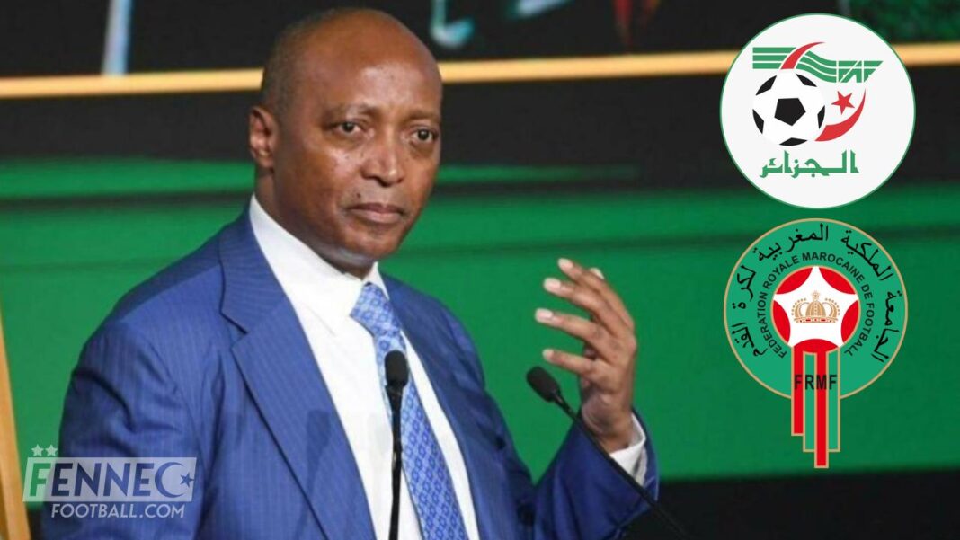Patrice Motsepe, président de la CAF, lors d'une conférence sur le football africain.