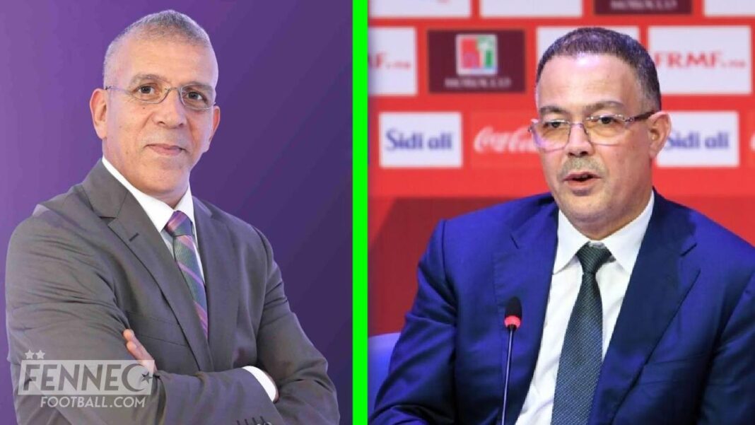 Hafid Derradji lors d'une conférence sur le football africain.