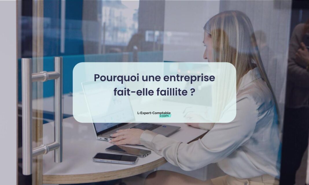 Femme travaillant sur ordinateur, question sur la faillite d'entreprise.