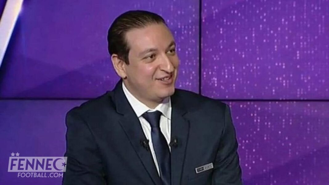 Jaouad Bedda en costume lors d'une émission télévisée.