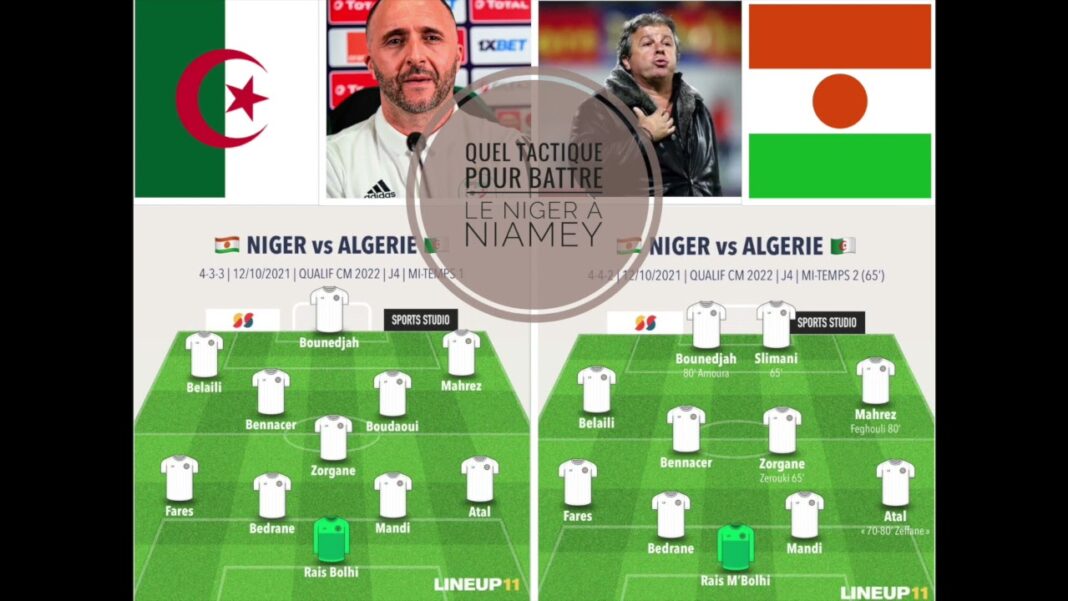 Analyse tactique du match Algérie contre Niger avec compositions et formations.