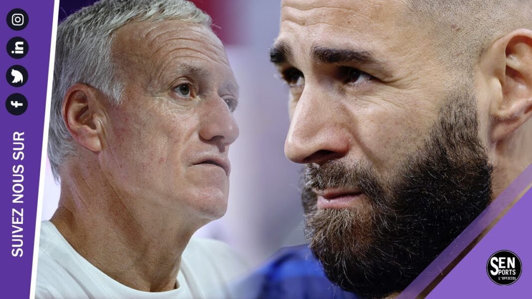 Karim Benzema et Didier Deschamps lors d'une confrontation intense.