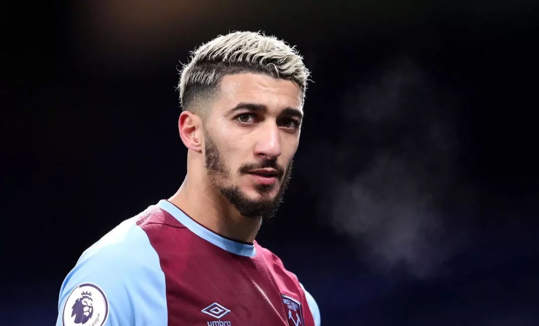Saïd Benrahma, footballeur algérien, lors d'un match de Premier League.