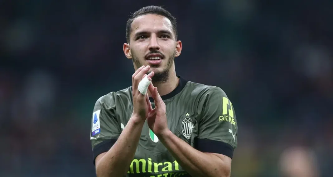 Ismaël Bennacer en action lors d'un match de football.