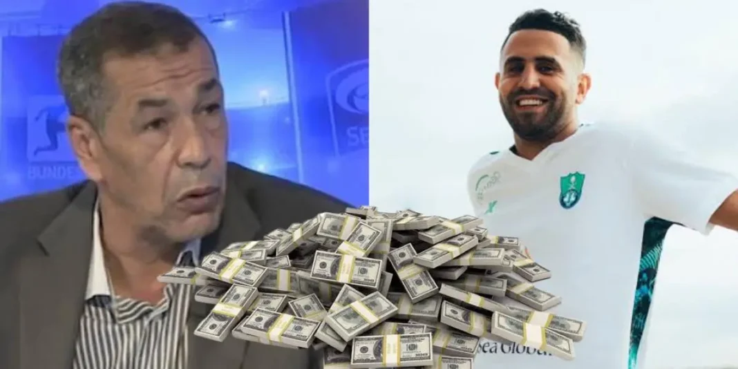 Mahrez quitte Manchester pour Al Ahli Riyad Mahrez en tenue d'équipe, sourire, avec un fond de ciel nuageux.