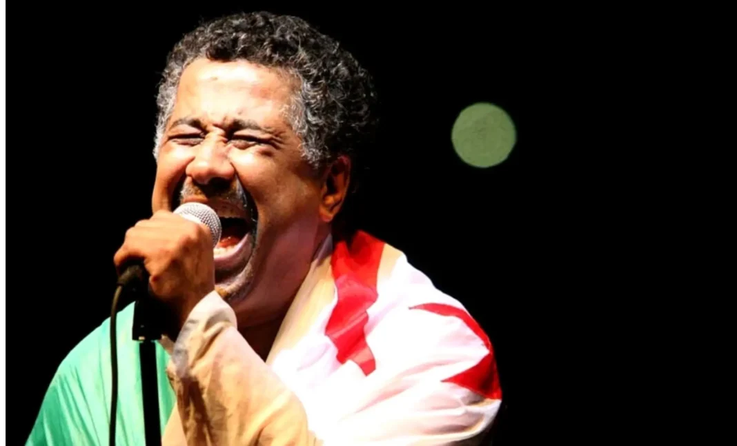 Chanteur passionné en pleine performance avec microphone.