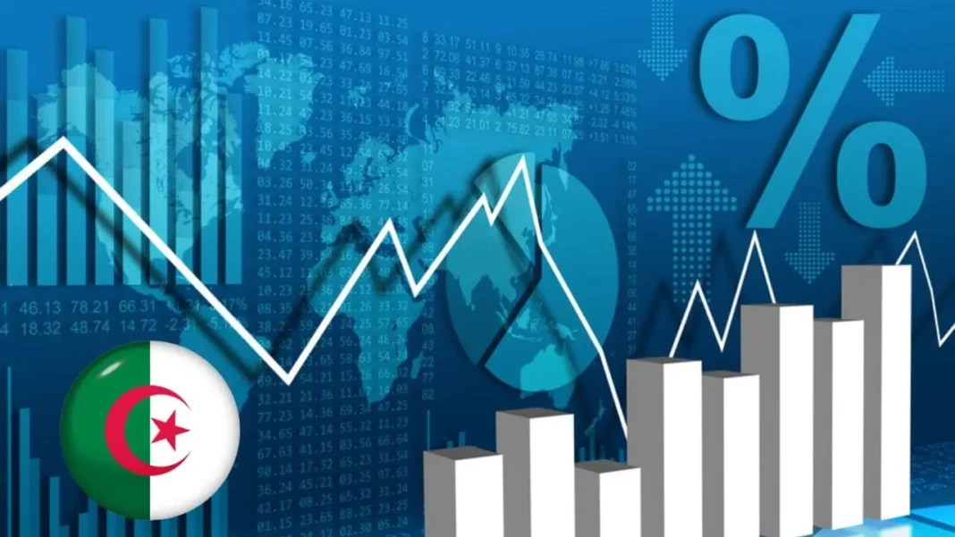 Graphiques de croissance économique et indicateurs financiers en Algérie.