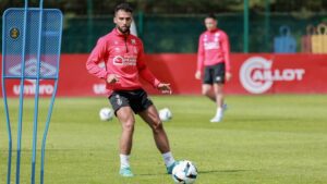 Rafik Guitane lors d'une séance d'entraînement de football.