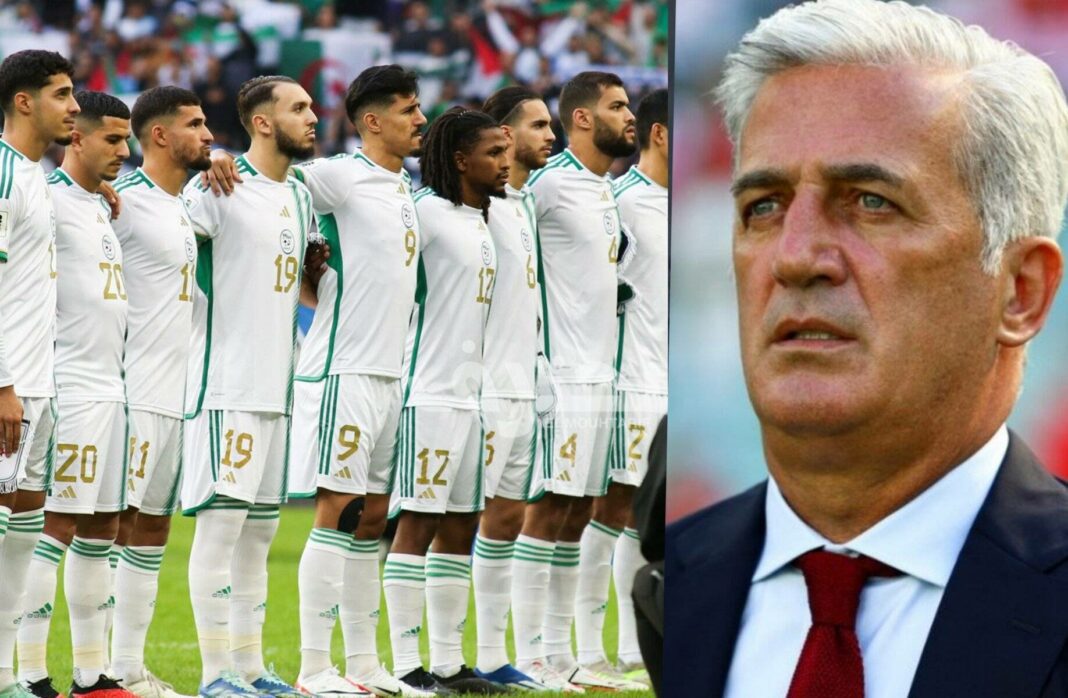 Vladimir Petkovic et l'équipe d'Algérie lors d'un match.