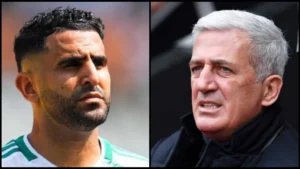 C'est la totale! Riyad Mahrez inflige une nouvelle raclée à Petkovic Riyad Mahrez et l'entraîneur Petkovic lors d'une rencontre de football.