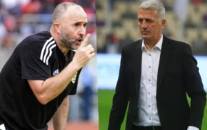 Djamel Beldmadi mieux que Vladimir Petkovic? Voici ce que chantent les bruits de couloirs Djamel Beldmadi et Vladimir Petkovic en discussion lors d'un match.