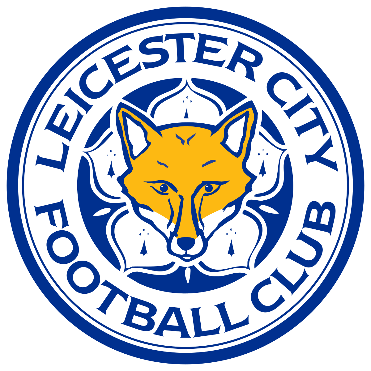 Logo officiel du Leicester City Football Club avec renard stylisé.