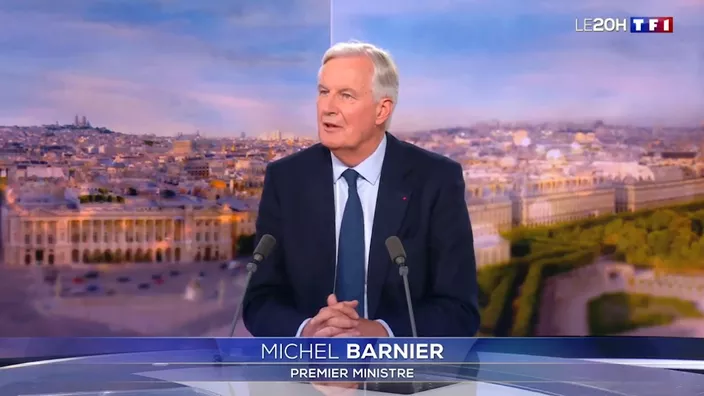 Michel Barnier lors d'une interview télévisée sur l'immigration en France.