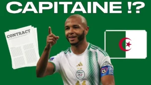 Yacine Brahimi à la quête du brassard de capitaine : Le Fennec compte déloger Mahrez et exercer pleinement son charisme Yacine Brahimi en maillot de football, symbole de leadership et de charisme.