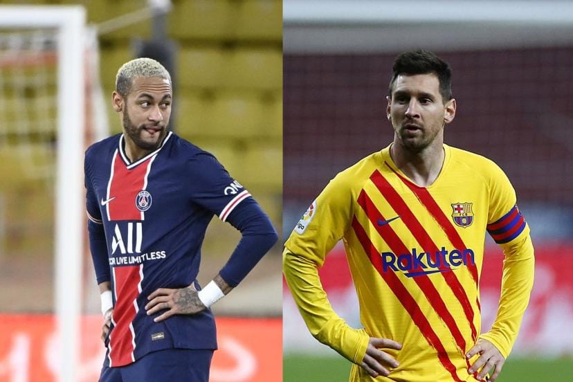 Messi et Neymar lors d'un match de football avec l'Inter Miami.