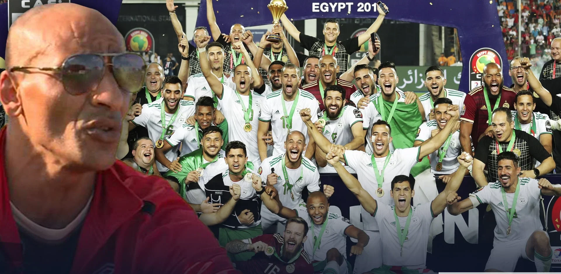 L'équipe algérienne championne d'Afrique 2019 L'équipe nationale algérienne célèbre sa victoire en Coupe d'Afrique 2019.