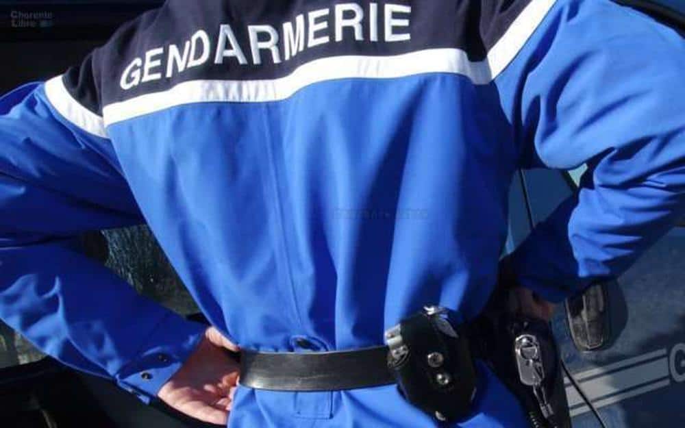 Agent de la gendarmerie en uniforme bleu avec insigne.