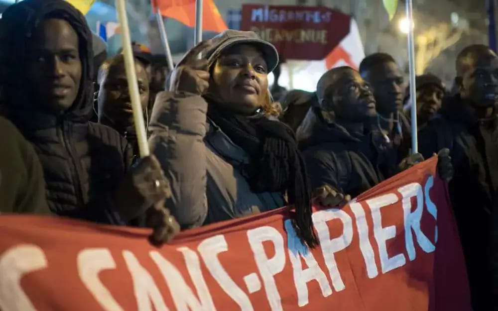 Manifestation en Belgique pour les droits des migrants et contre les expulsions.