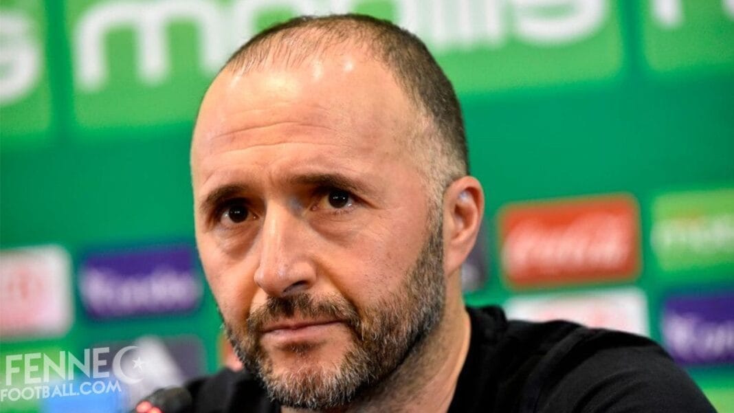 Coach Belmadi en conférence de presse avant un match de CAN 2021.