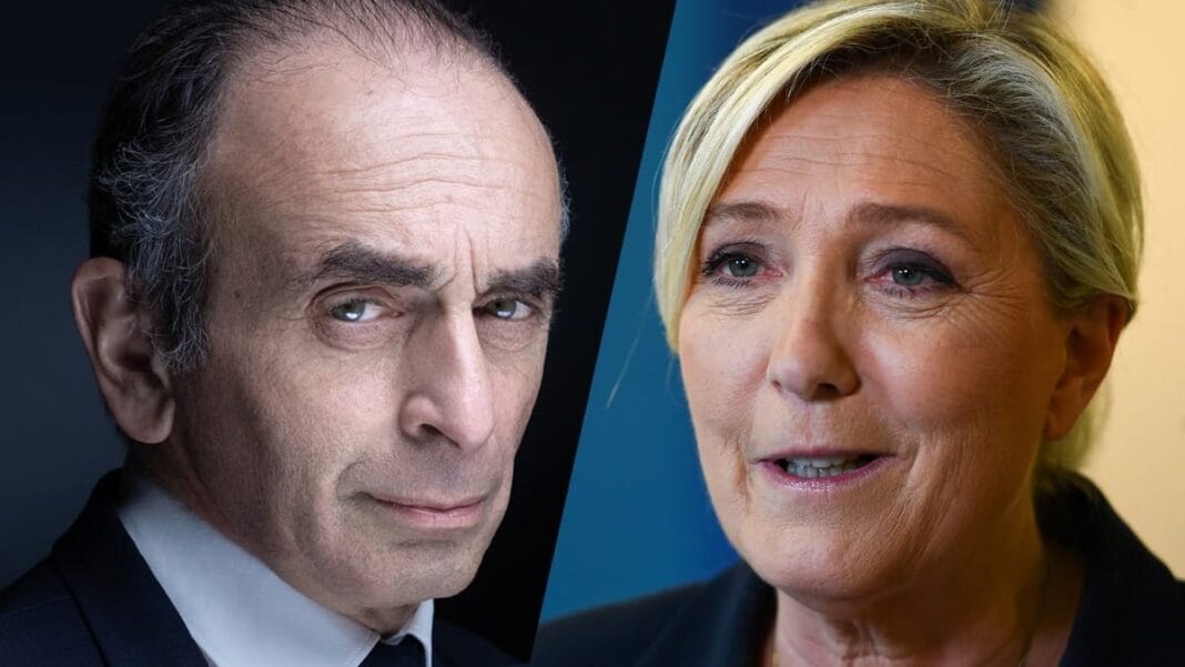 ?? Elections françaises : Le Pen devant Zemour dans les sondages Portraits de Le Pen et Zemour, candidats aux élections françaises.