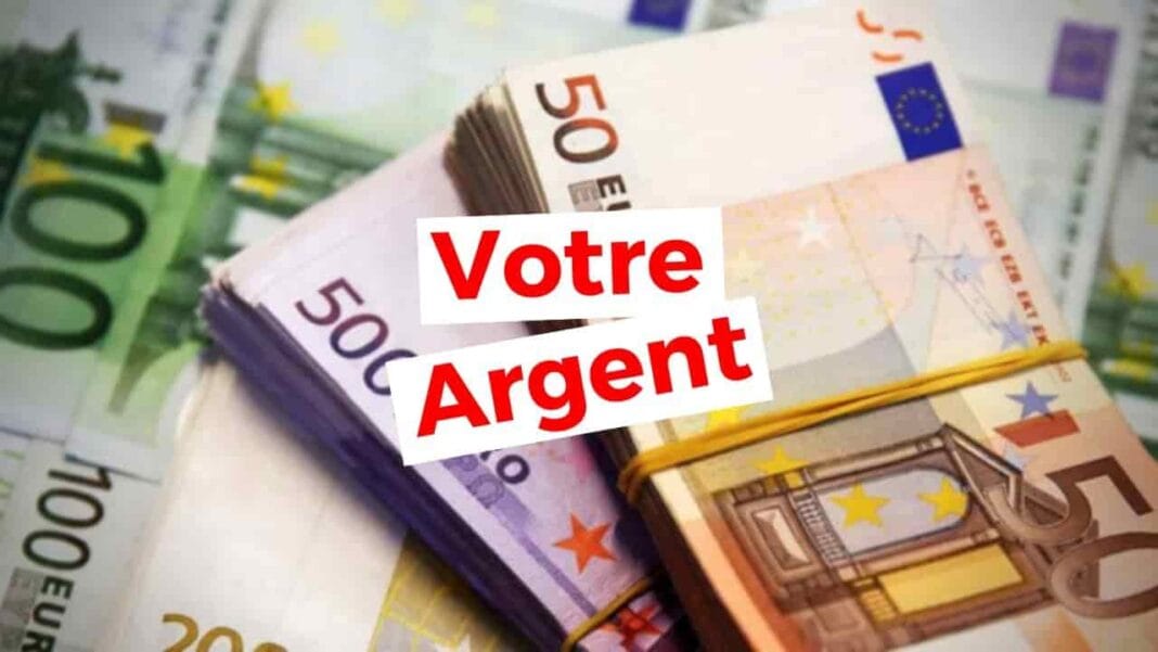 Les fonds perdus de la diaspora Billets de banque en euros avec texte 'Votre Argent' en rouge.
