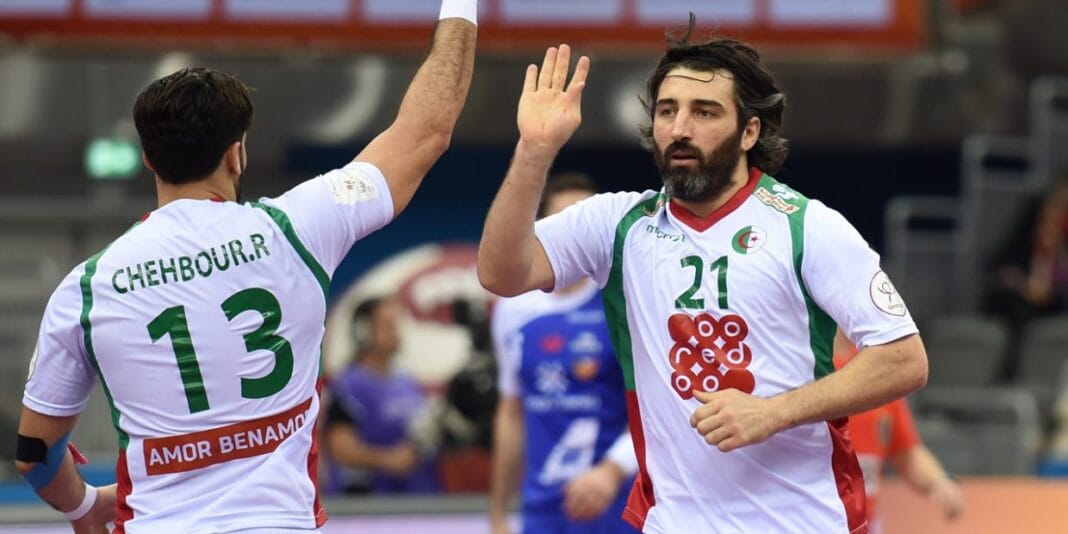 CAN 2022/ handball : voici les adversaires de l’équipe de l’Algérie Joueurs d'Algérie en action lors de la CAN 2022 de handball.
