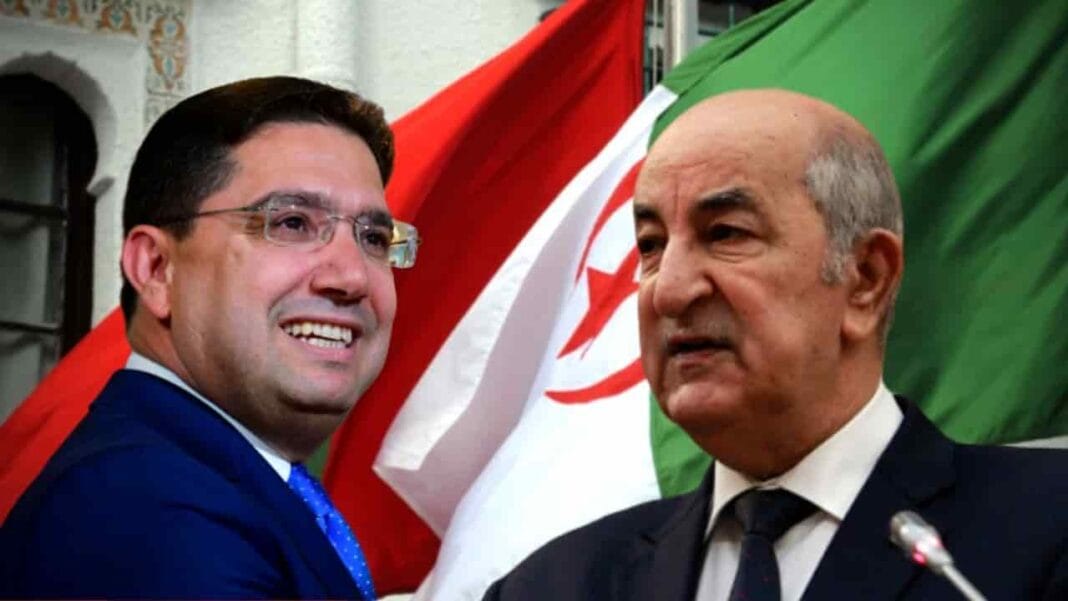 Nasser Bourita et un officiel algérien lors d'une rencontre diplomatique.