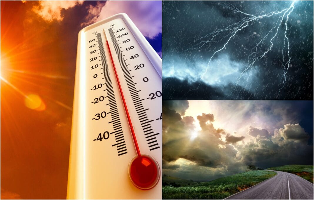 Images de canicule, orages et tempêtes en Algérie.