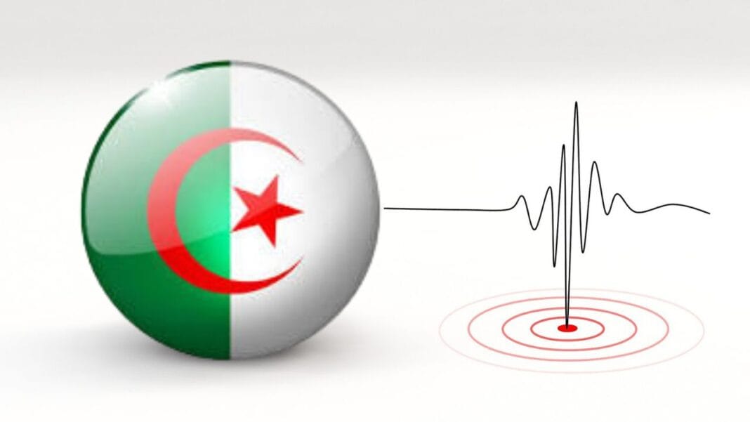 Algérie : un tremblement de terre vient de frapper cette wilaya, voici le bilan Représentation d'un séisme avec drapeau algérien et sismographe.