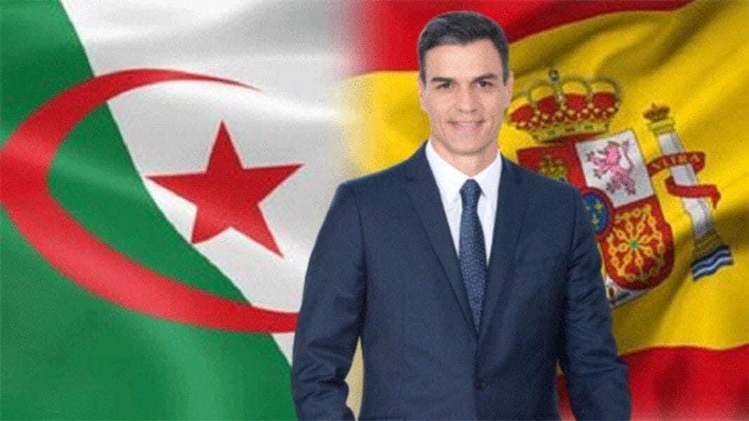 Crise diplomatique : L’Espagne tente d’arranger les choses avec l’Algérie Homme en costume devant les drapeaux de l'Algérie et de l'Espagne.