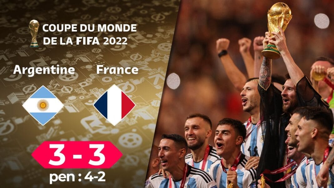 Match nul France-Argentine Coupe du Monde 2022, score 3-3, pénalties 4-2.