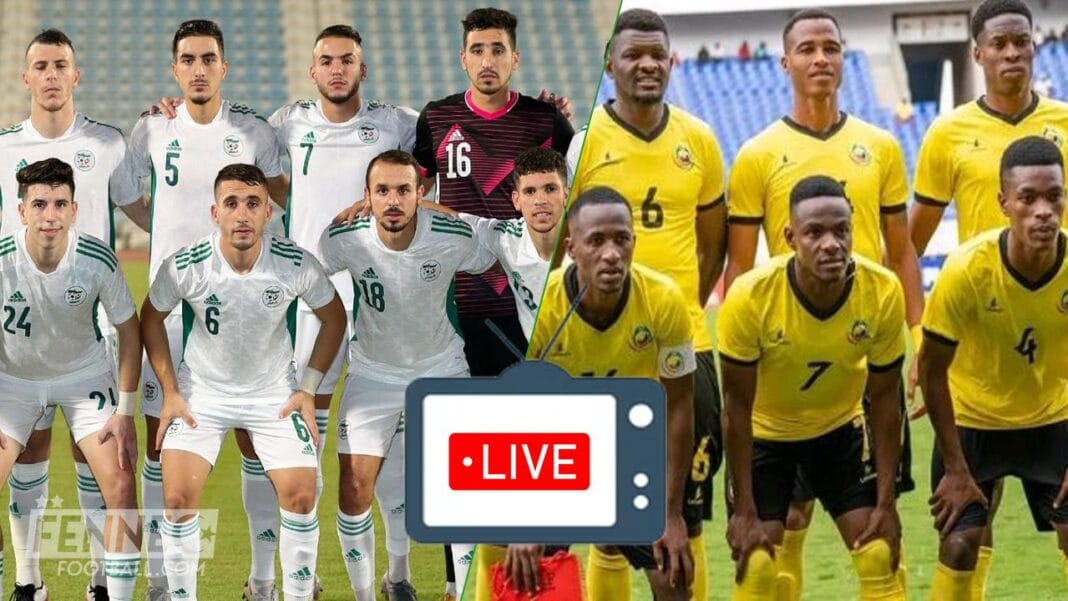 Équipes nationales de football de Mozambique et Algérie en match en direct.