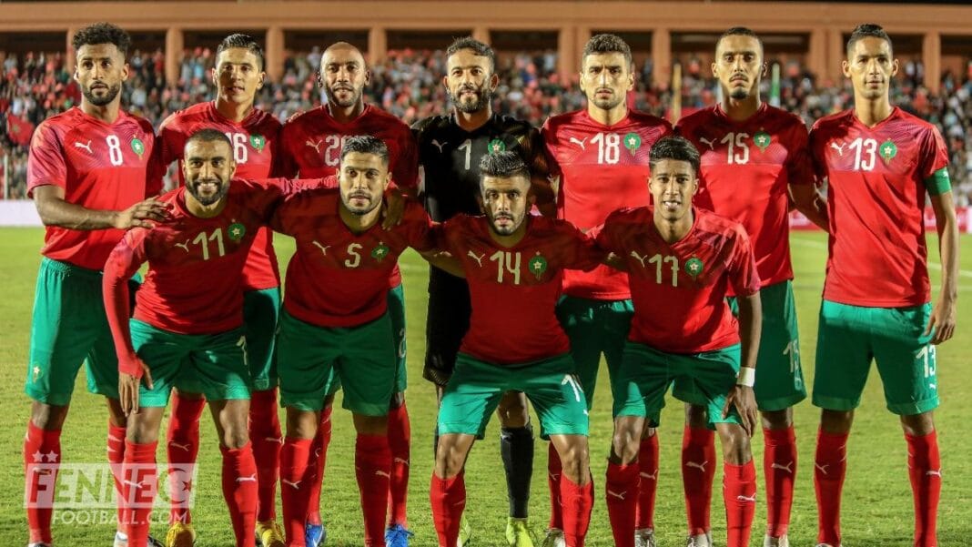 CHAN 2023: De grosses révélations concernant l’échec de l’équipe du Maroc font surface Groupe de joueurs marocains de football en équipe nationale 2023.