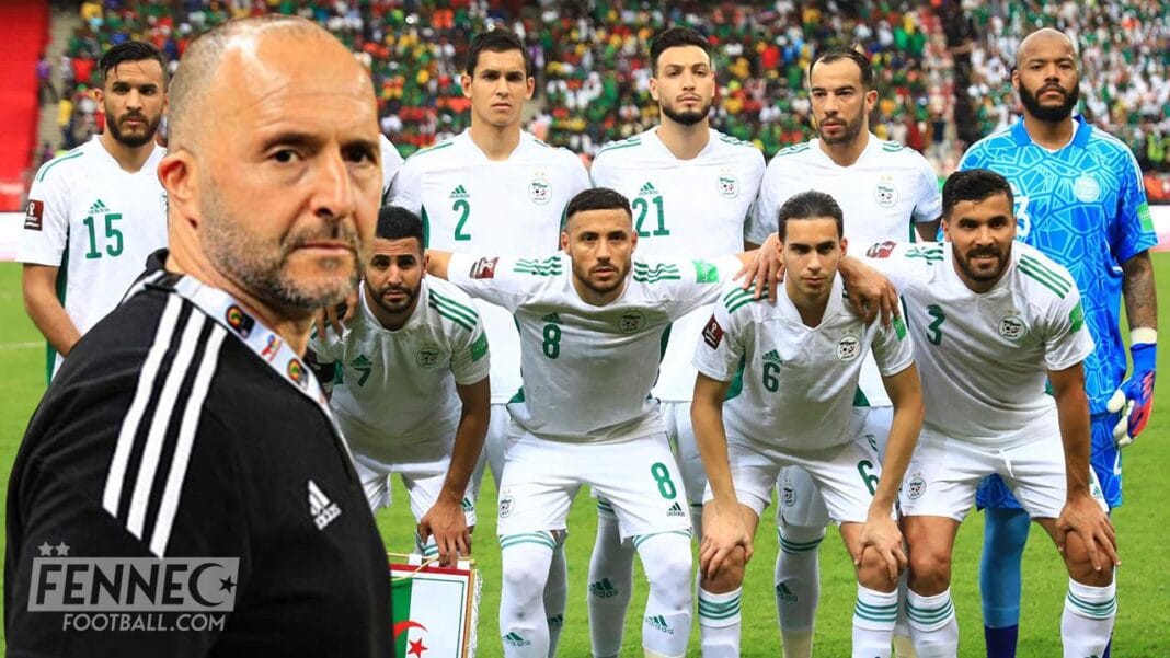 L’équipe d’Algérie dans la tourmente : Djamel Belmadi s’enfonce dans un dilemme ! L'équipe nationale d'Algérie lors d'un match important.