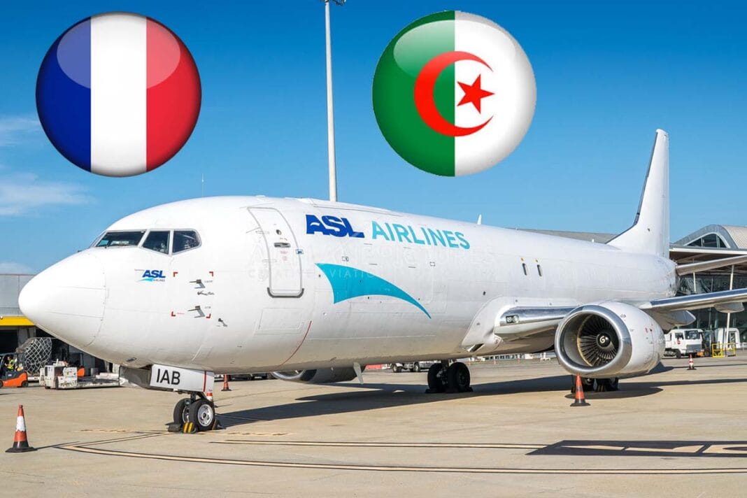 ASL Airlines lance une nouvelle ligne Paris-Orly – Alger dès 2025 Avion d'ASL Airlines avec drapeaux de France et Algérie.