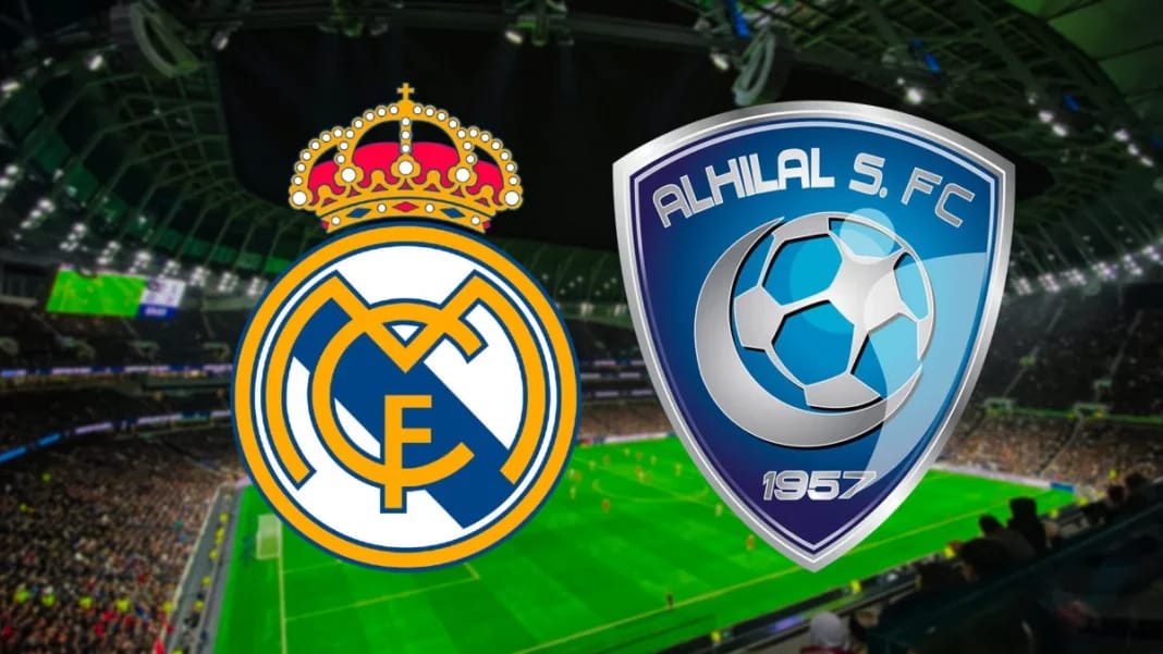 Logo de Real Madrid et Al Hilal pour la finale mondiale des clubs.
