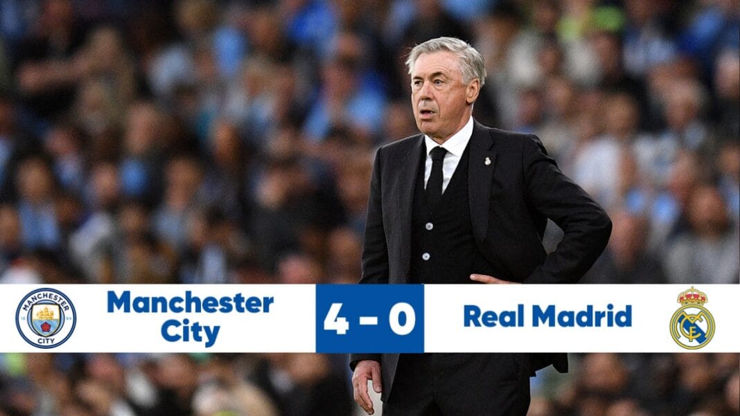 Ligue des champions : Manchester City humilie le Real Madrid tenant du titre (4-0) (Vidéo) Manchester City bat le Real Madrid 4-0 en Ligue des champions.