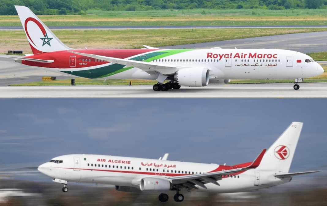Le DG de la Royal Air Maroc s’attaque à Air Algérie Avions de Royal Air Maroc et Air Algérie en vol.