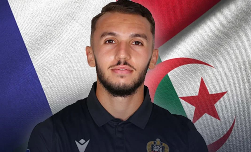 A quels postes Amine Gouiri peut jouer?Djamel Belmadi affirme ceci… Amine Gouiri devant le drapeau algérien et français.