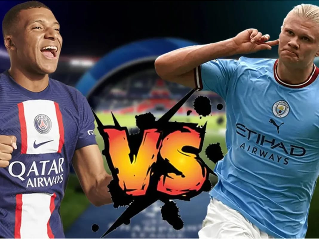 Mbappé ou Haaland : Voici le choix du Real Madrid ! Haaland et Mbappé en compétition lors d'un match de football.