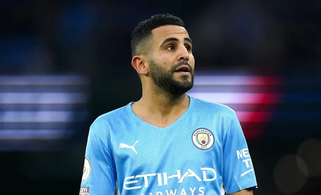 Riyad Mahrez, joueur algérien de Manchester City, lors d'un match de Ligue des Champions.