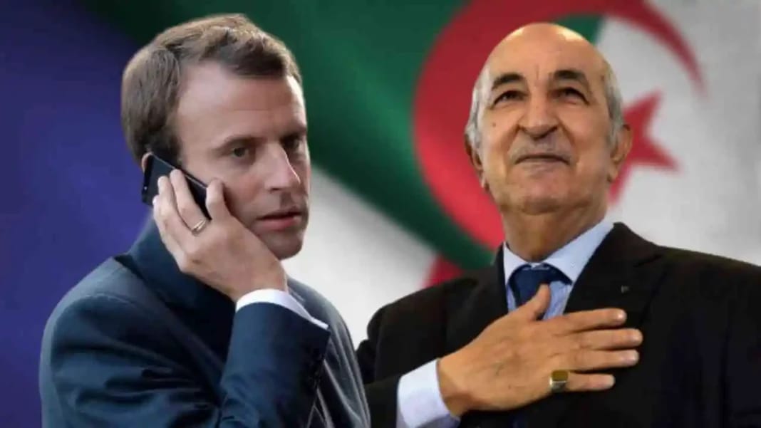 Xavier Driencourt et un leader algérien Xavier Driencourt avec un leader algérien, fond de drapeau national.