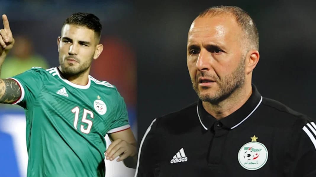 Selon Andy Delort, Belmadi est le meilleur entraineur de… Andy Delort et Belmadi lors d'une rencontre sportive.