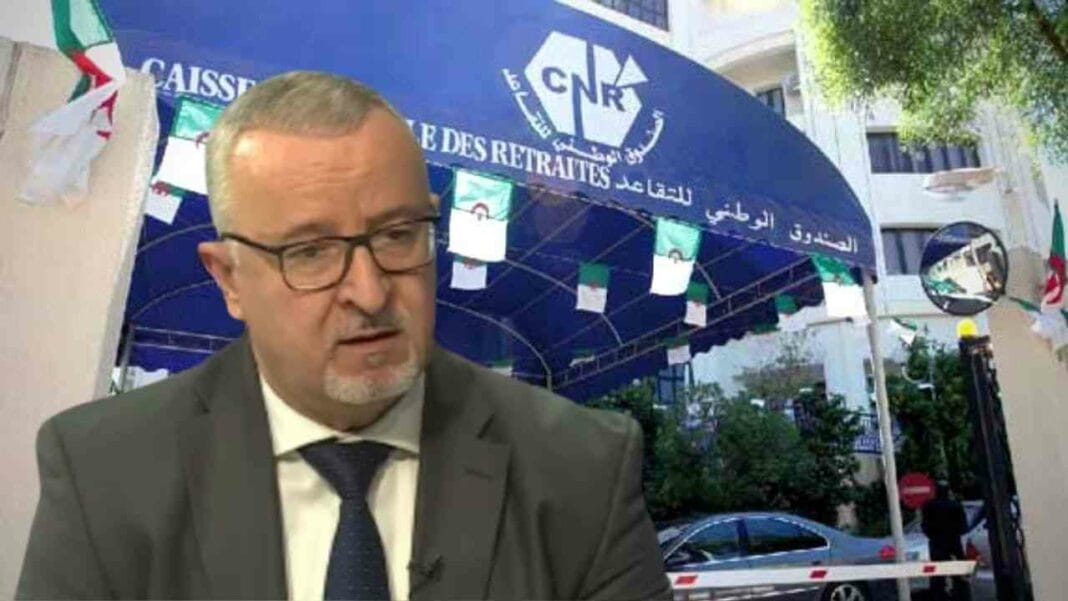 DG Abdelli devant le siège de la CNR avec logo numérique en arrière-plan.