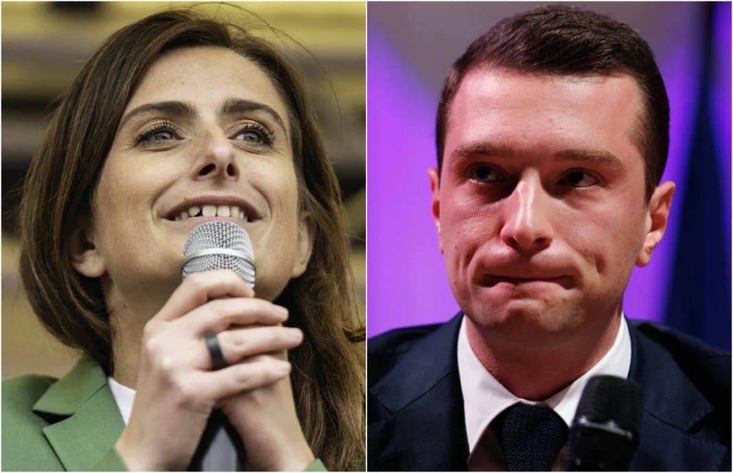 Deux politiciens en débat lors des législatives françaises.