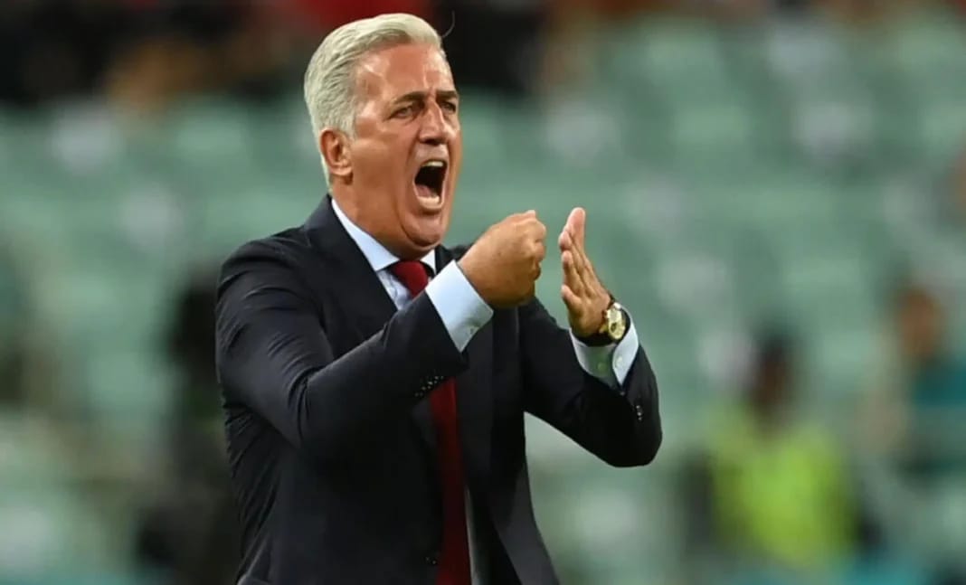 Vladimir Petkovic encourageant lors d'un match de football.