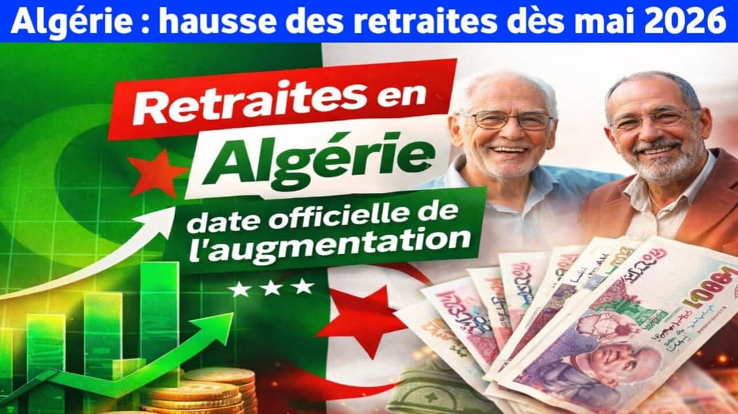 Algérie : Pensions de retraite augmentées dès mai 2026 Pensionnés algériens souriants avec des billets de banque.